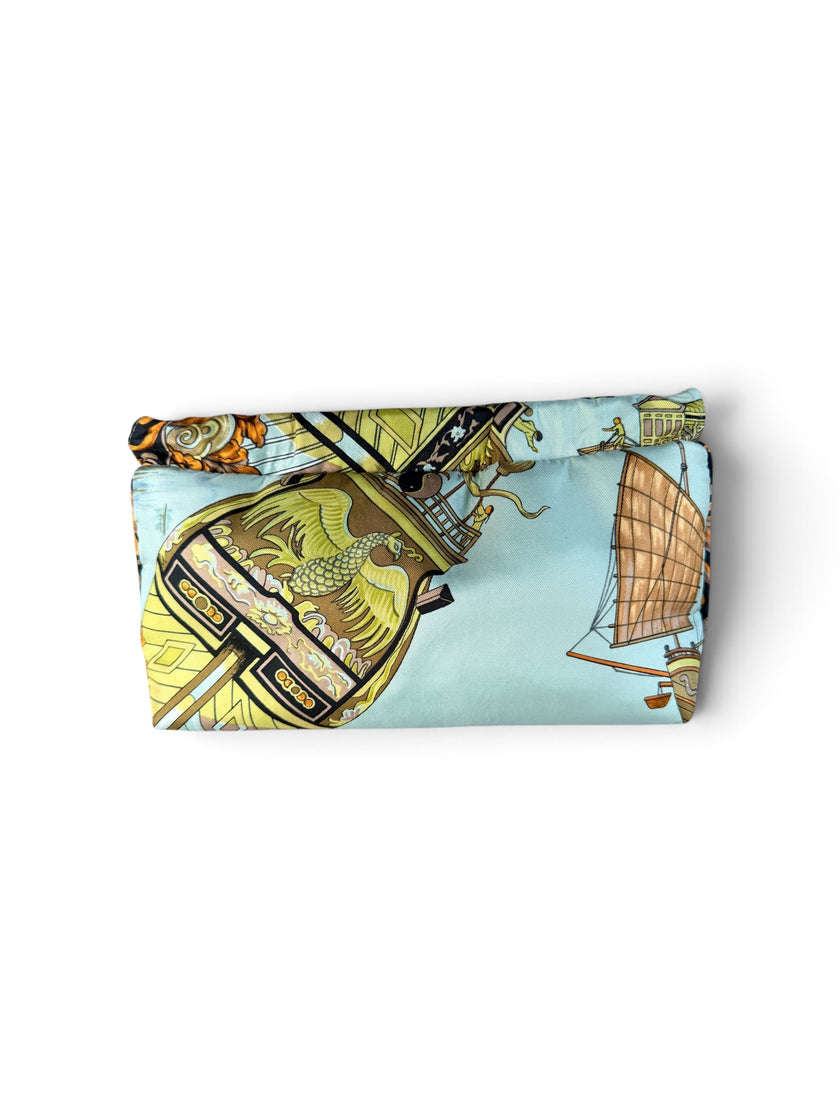 The Passage Silk Boat Clutch
