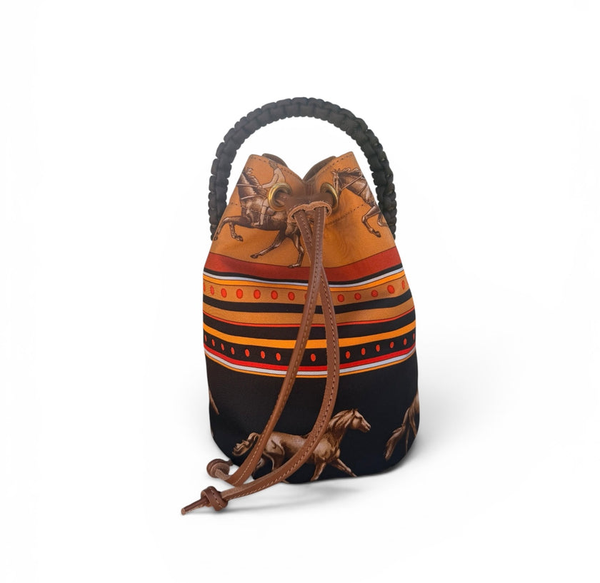 The Equestrian  Petite Bucket  in Tan leather - cross-body bag