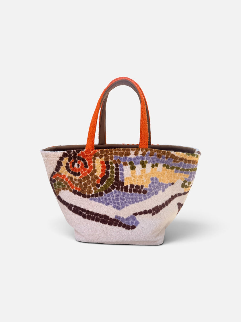 The Mosaic Orange Boat Tote